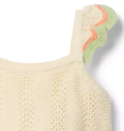 Janie and Jack Sweaters & Sweatshirts|Matching Sets-Crochet Scallop Hem Top vanilla foam