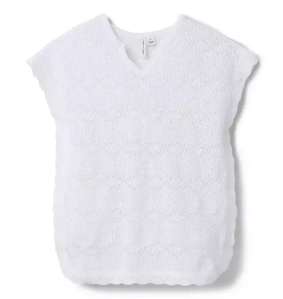 Janie and Jack Accessories|Girl-Crochet Swim Cover-Up jet ivory