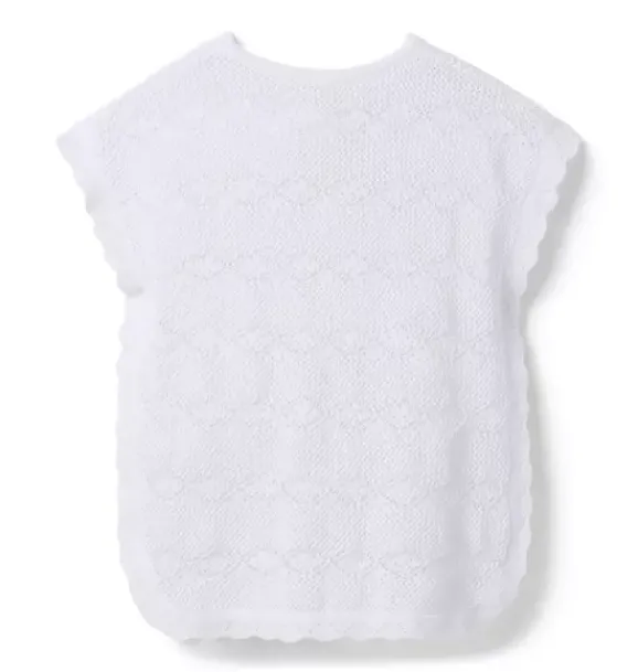 Janie and Jack Accessories|Girl-Crochet Swim Cover-Up jet ivory