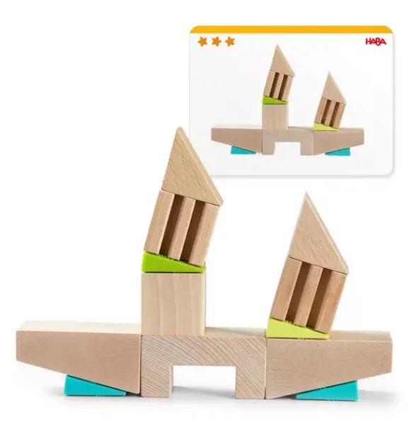 Janie and Jack Development Toys-Crooked Towers Wooden Blocks multi-color