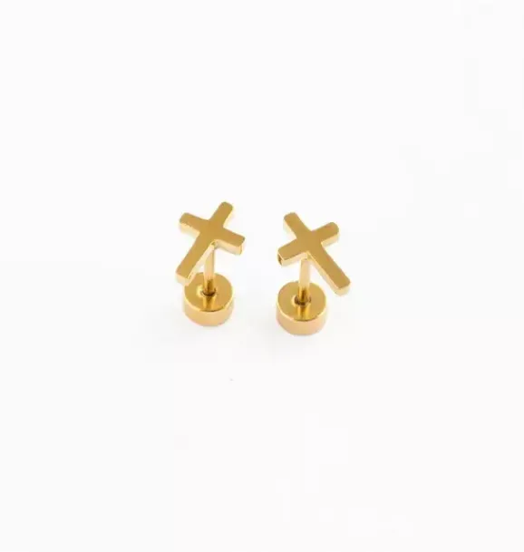 Janie and Jack Kids Accessories|Jewelry-Cross Stud Earrings gold