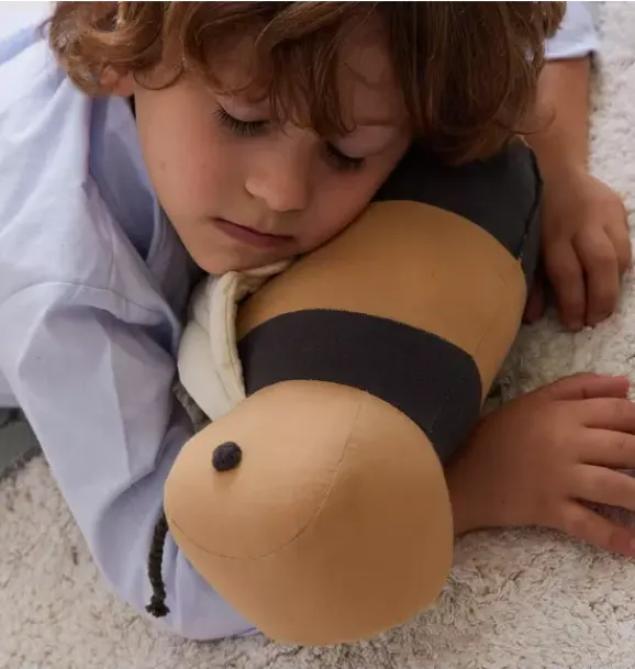 Janie and Jack Decorative Pillows And Throws-Cushion Buzzy Bee honey and black