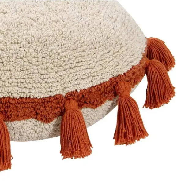 Janie and Jack Decorative Pillows And Throws-Cushion Circle Terracota natural & terracota