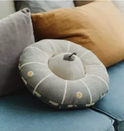 Janie and Jack Decorative Pillows And Throws-Cushion Interactive UFO natural and trazo green