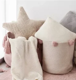 Janie and Jack Decorative Pillows And Throws-Cushion Star beige