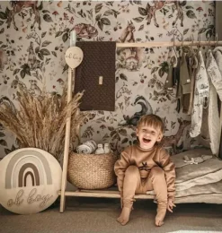 Janie and Jack Wallpaper-Cute Forest Animals Light Wallpaper multi