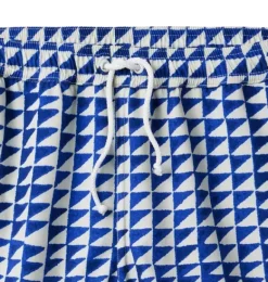 Janie and Jack Swim-Dawne Florine Men's Tile Print Swim Trunk blue delta tile print