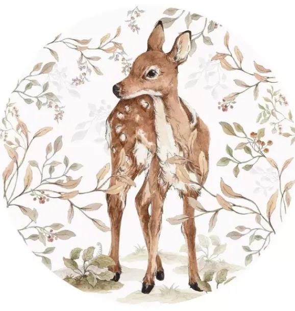 Janie and Jack Wallpaper-Deer in a Circle Wall Decal Set multi