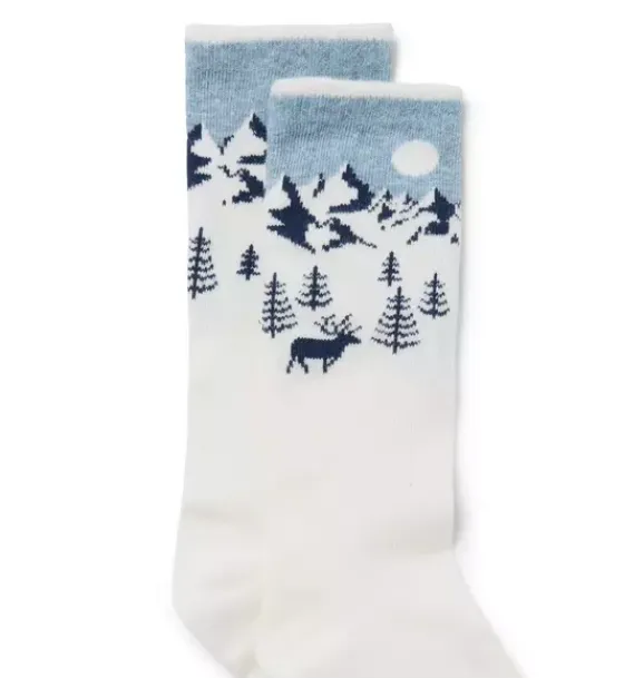 Janie and Jack Socks-Deer Sock jet ivory deer