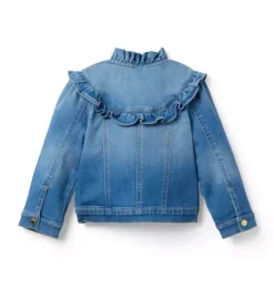 Janie and Jack Jackets & Coats-Denim Ruffle Jacket In sadie medium wash