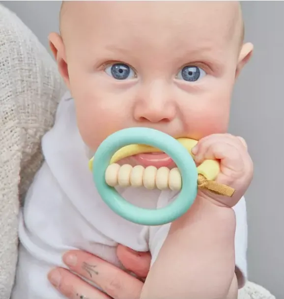Janie and Jack Teethers And Bottles-Dewdrop Orbit Teether yellow