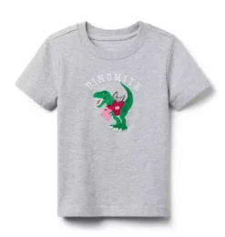 Janie and Jack Tees-Dinomite Tee classic grey heather