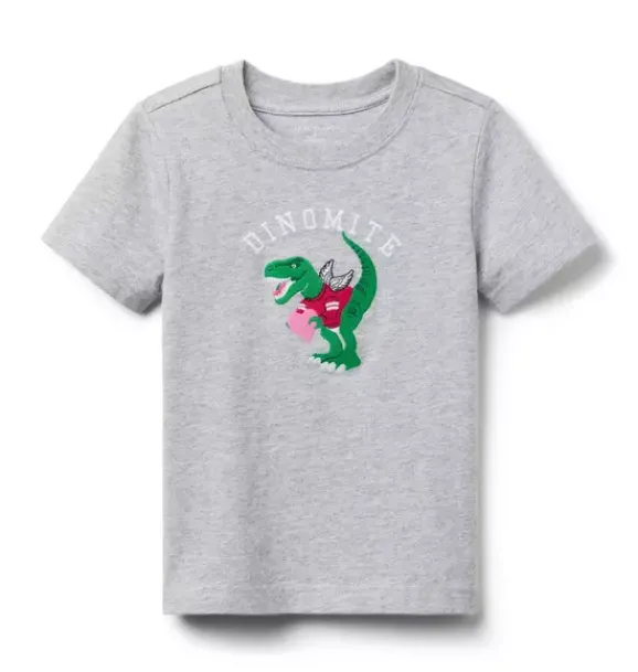 Janie and Jack Tees-Dinomite Tee classic grey heather