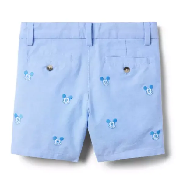 Janie and Jack Shorts-Disney Mickey Mouse Embroidered Oxford Short ocean air mickey mouse