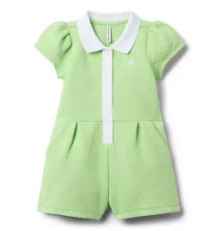 Janie and Jack Rompers & Jumpsuits-Disney Mickey Mouse Quilted Romper spring green