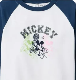 Janie and Jack Tees-Disney Mickey Mouse Raglan Baseball Tee navy