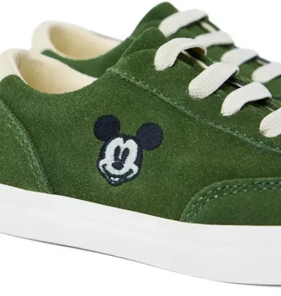 Janie and Jack Disney Mickey Mouse Safari|Shoes-Disney Mickey Mouse Suede Sneaker ivy green