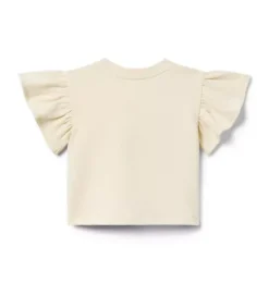 Janie and Jack Sweaters & Sweatshirts|Short Sleeve Tops-Disney Minnie Mouse French Terry Top freshwater pearl