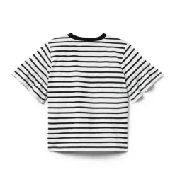 Janie and Jack Short Sleeve Tops|Disney Mickey Mouse Safari-Disney Minnie Mouse Striped Ruffle Top jj black stripe