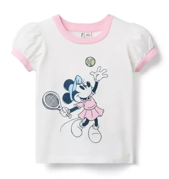 Janie and Jack Short Sleeve Tops-Disney Minnie Mouse Tennis Tee white
