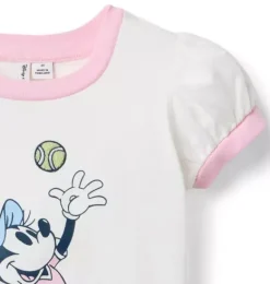 Janie and Jack Short Sleeve Tops-Disney Minnie Mouse Tennis Tee white