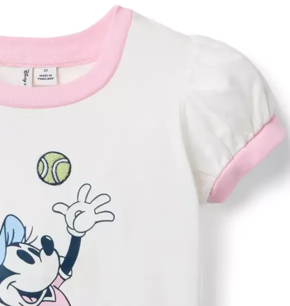 Janie and Jack Short Sleeve Tops-Disney Minnie Mouse Tennis Tee white