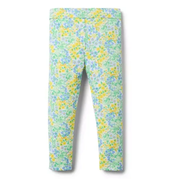 Janie and Jack Pants-Ditsy Floral Ponte Pant spring green ditsy floral