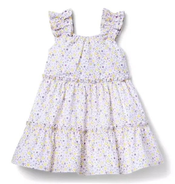 Janie and Jack Dresses-Ditsy Floral Ruffle Strap Dress white ditsy floral
