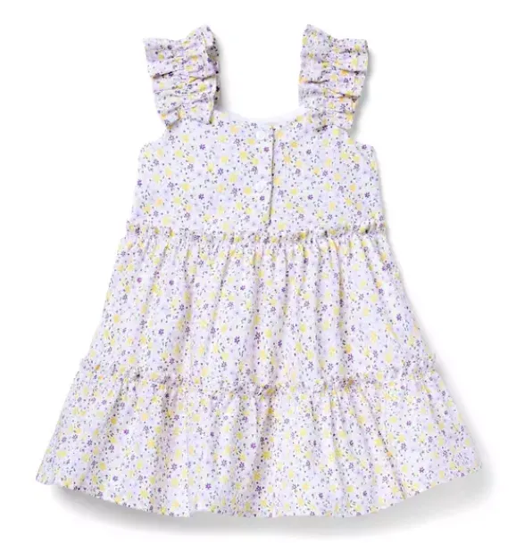 Janie and Jack Dresses-Ditsy Floral Ruffle Strap Dress white ditsy floral