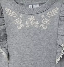 Janie and Jack Dresses-Embroidered French Terry Dress slate heather