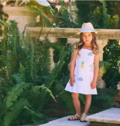 Janie and Jack Dresses-Embroidered Tropical Icon Dress white tropical icon
