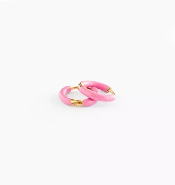 Janie and Jack Kids Accessories|Jewelry-Enamel Hoop Earrings pink