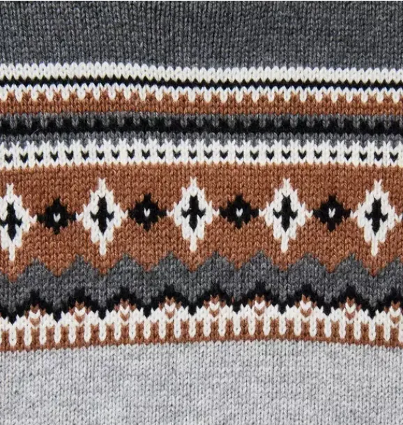 Janie and Jack Sweaters & Sweatshirts-Fair Isle Sweater classic grey fair isle