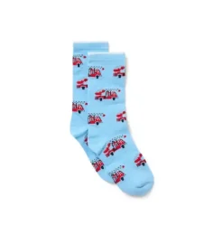 Janie and Jack Socks-Firetruck Sock light blue firetruck
