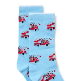 Janie and Jack Socks-Firetruck Sock light blue firetruck
