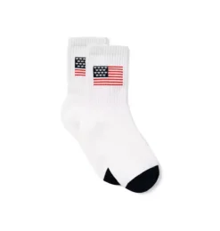 Janie and Jack Socks-Flag Sock white