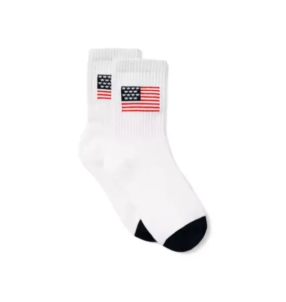 Janie and Jack Socks-Flag Sock white