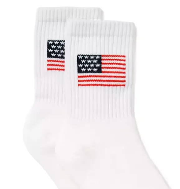 Janie and Jack Socks-Flag Sock white