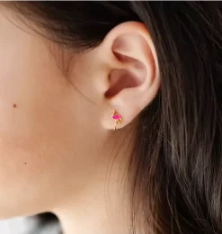 Janie and Jack Jewelry|Kids Accessories-Flamingo Stud Earring pink