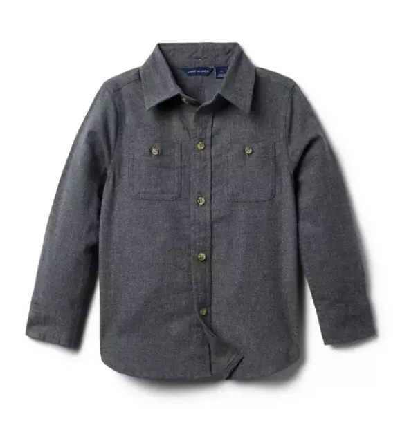 Janie and Jack Shirts-Flannel Shirt charcoal heather