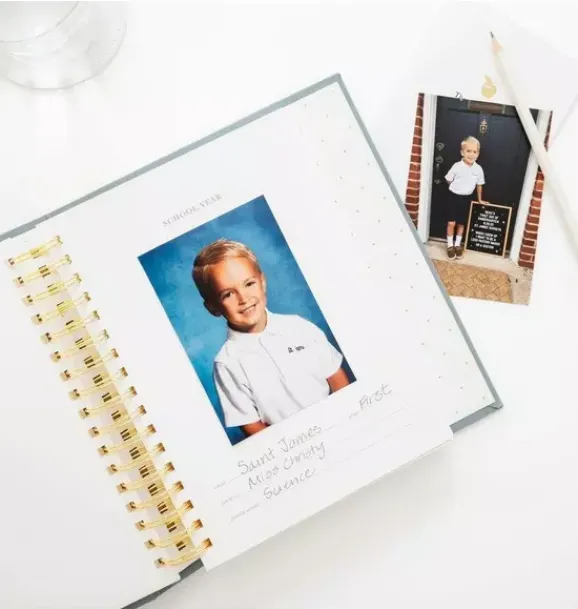Janie and Jack Desk Accessories-Flax School Years Photo Book multi