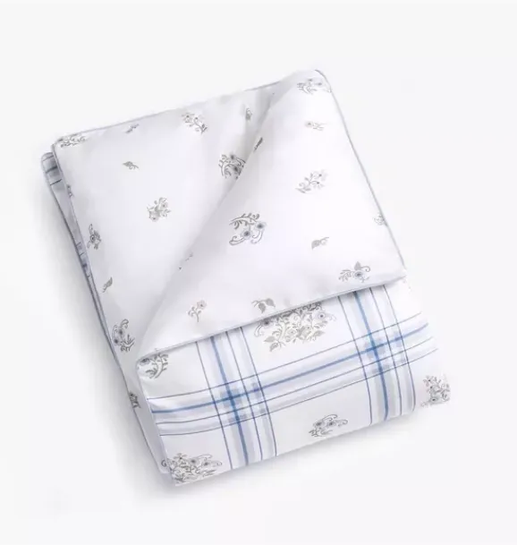 Janie and Jack Blankets And Quilts-Fleur + Stripe Toddler Duvet Set - ivory