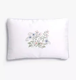 Janie and Jack Bedding Basics-Fleur + Stripe Toddler Pillow Set - ivory