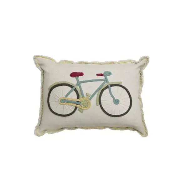 Janie and Jack Decorative Pillows And Throws-Floor Cushion Bike natural