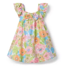 Janie and Jack Family Matching|Dresses-Floral Bow Dress white floral