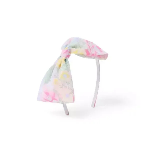 Janie and Jack Hair-Floral Bow Headband white floral