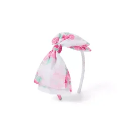 Janie and Jack Hair-Floral Bow Headband pale blush rose
