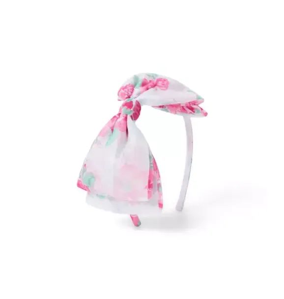 Janie and Jack Hair-Floral Bow Headband pale blush rose