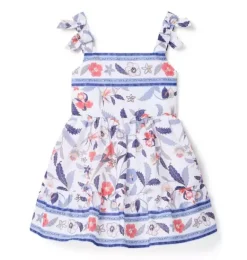 Janie and Jack Dresses-Floral Bow Strap Dress white floral