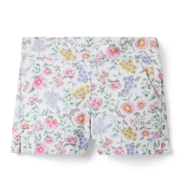Janie and Jack Matching Sets|Skirts & Shorts-Floral Canvas Short white floral